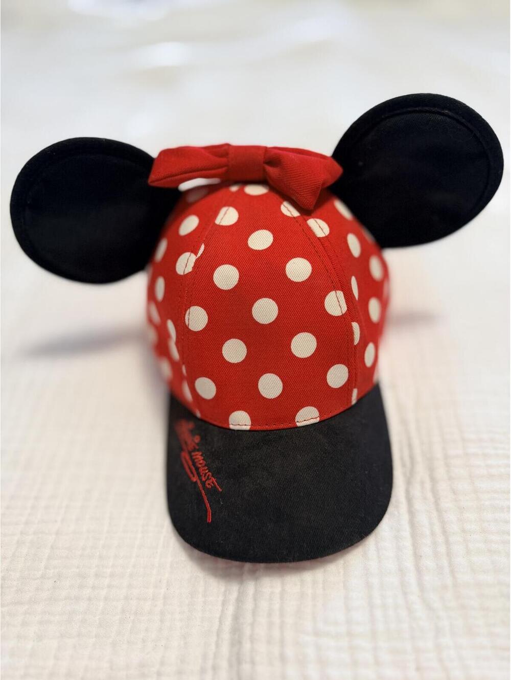 Disney Minnie Mouse Red Polka Dot Ears Cap with Bow